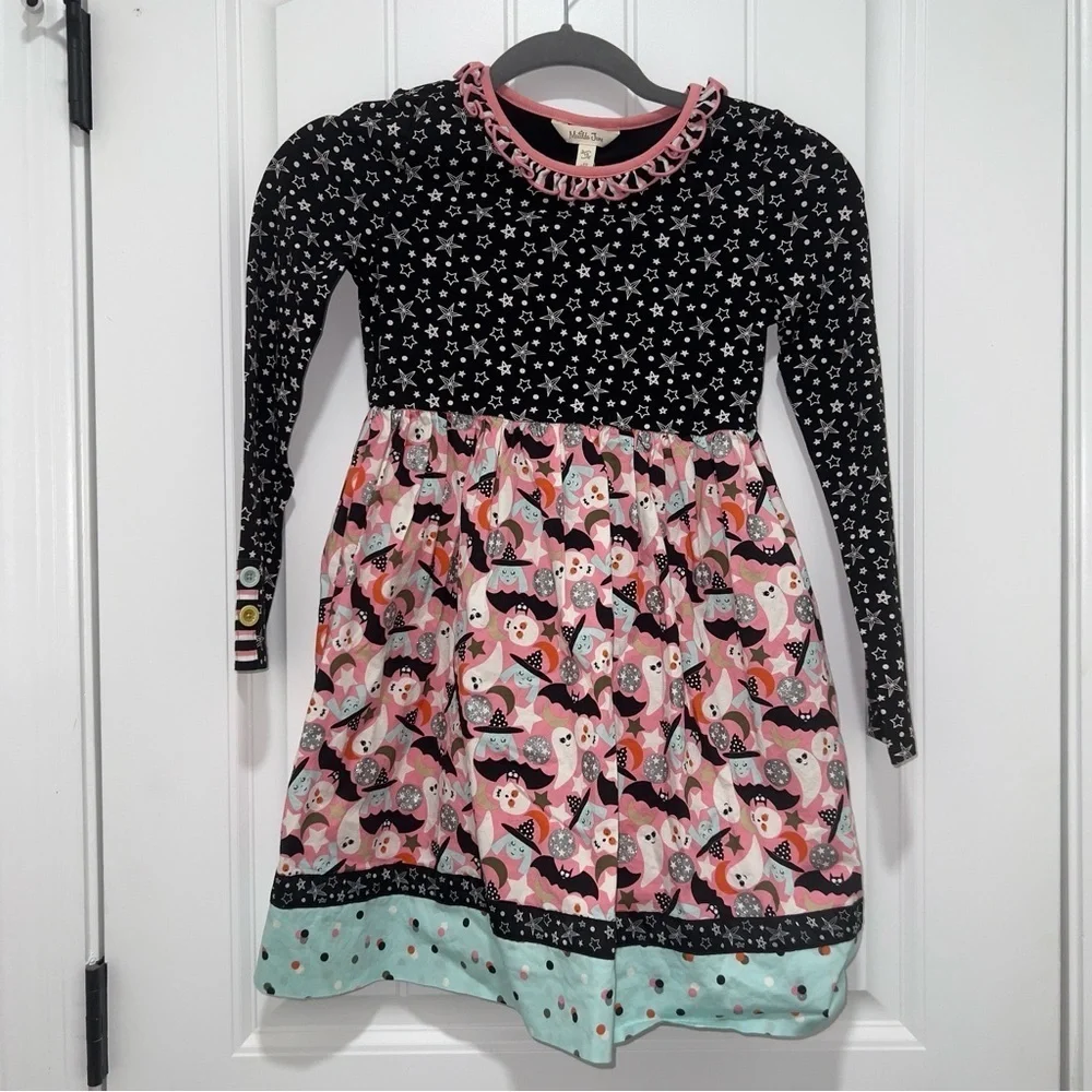 NWT Matilda Jane Heart To Heart Halloween Fun Mixed Print Dress Size 10 - Picture 2 of 7